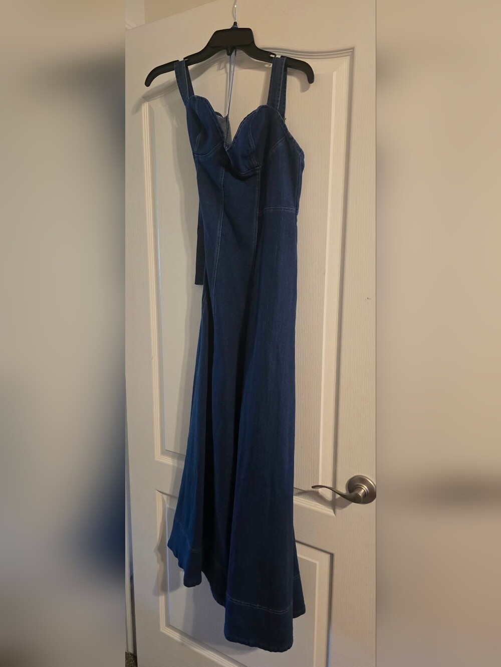 Fashion Nova GIDDY UP Denim Midi Maxi Dress SZ LG - Picture 8 of 9